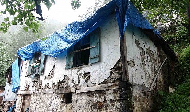 Şehit oğlundan ayrılmamak için harabe evde yaşam mücadelesi veriyor