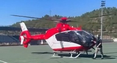 Sinop'ta ambulans helikopter yeni doğan bebek için havalandı