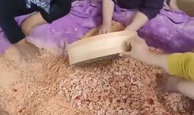 Sinop'ta kadınlar imece usulü tarhana yapımına başladı