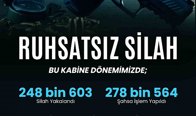 Son bir hafta içinde 81 ilde ruhsatsız silahlara yönelik düzenlenen operasyonlarda bin 867 silah ele geçirildi