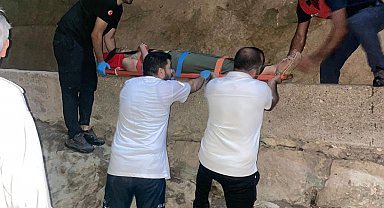 Titus Tüneli'nde dengesini kaybederek düşen vatandaş yaralandı