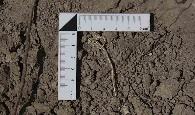 Troya'da 4 bin 500 yıllık altın broş ve ender yeşim taşı gün ışığına çıkarıldı