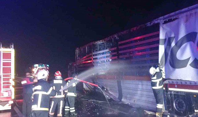 Yalova'da tır yangını