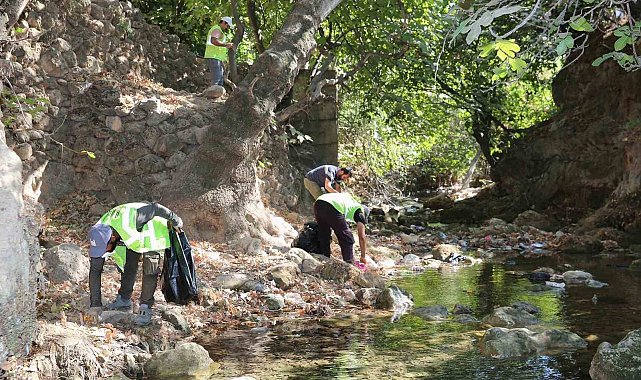 Yüceli vadisi ve şelalesinde temizlik seferberliği