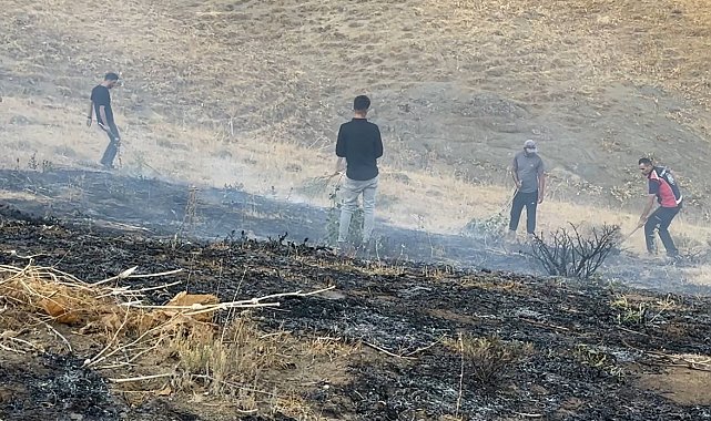 Yüksekova'da anız yangını çevredeki evlere kadar yaklaştı: Ekiplerin müdahalesi sürüyor