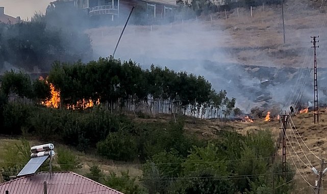 Yüksekova'da anız yangını