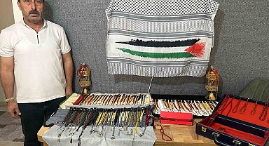 35 yıllık tespih koleksiyonunu Gazze için satışa çıkardı