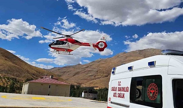 60 yaşındaki kalp hastası helikopter ambulansla Van'a sevk edildi