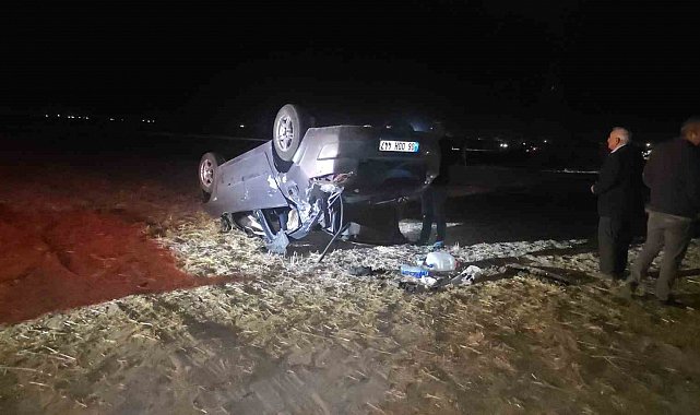 Aksaray'da otomobil takla attı: 2 yaralı