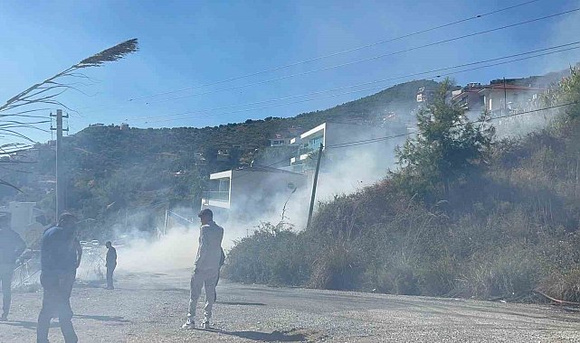 Alanya'da yerleşim alanlarını tehdit eden yangın korkuttu