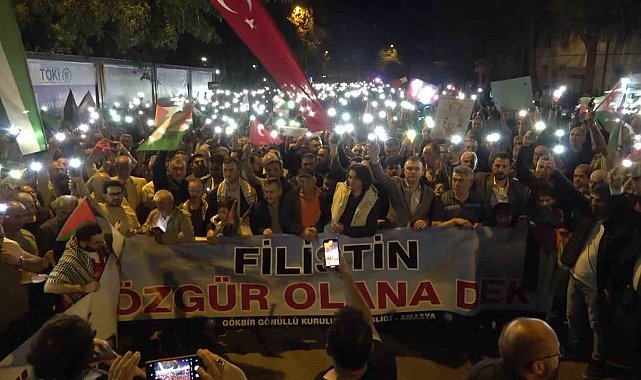 Amasya'da 5 binden fazla kişinin katılımıyla Filistin'e destek yürüyüşü düzenlendi