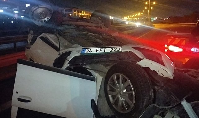 Arkadan çarptığı otomobil takla attı: 4 yaralı