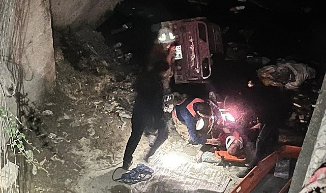 Asi Nehri'ne uçan motosikletin sürücüsünü itfaiye kurtardı