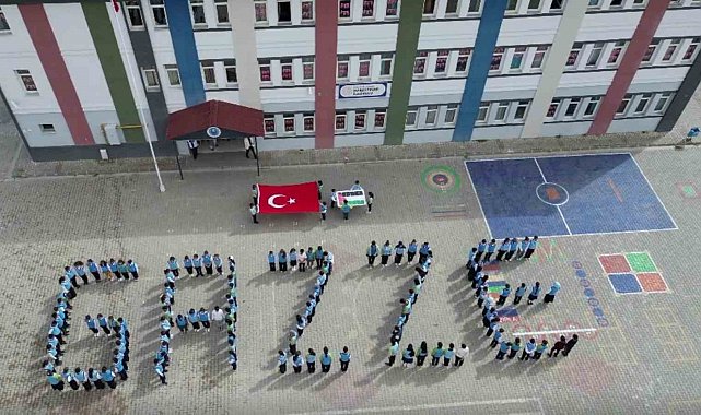 Aşkale'de ortaokul öğrencilerinden Gazze'ye duygusal destek