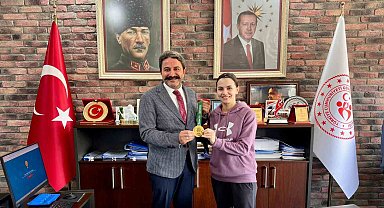 Avrupa Şampiyonu Ertunç, İl Müdürü Kalın ile bir araya geldi