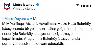 Bakırköy'de metro istasyonunda yolcu raylara atlayarak intihar etti