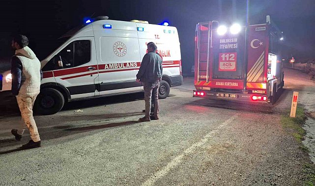 Balıkesir'de yol kenarına uçan otomobilin sürücüsü yaralandı