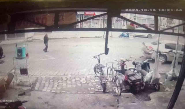 Banka soyguncusunun yakalanma anı güvenlik kamerasında