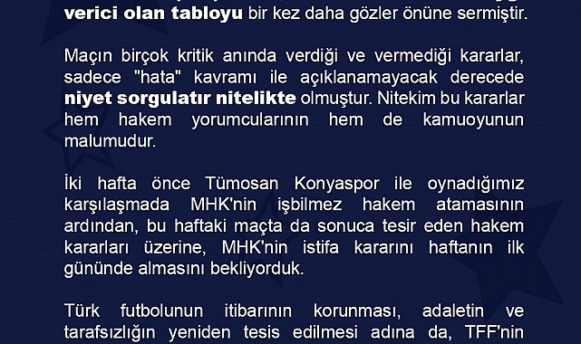 Başakşehir'den Galatasaray maçının hakemlerine sert tepki!
