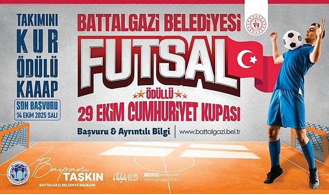 Battalgazi Belediyesi, 29 Ekim'e özel ödüllü futsal turnuvası düzenliyor