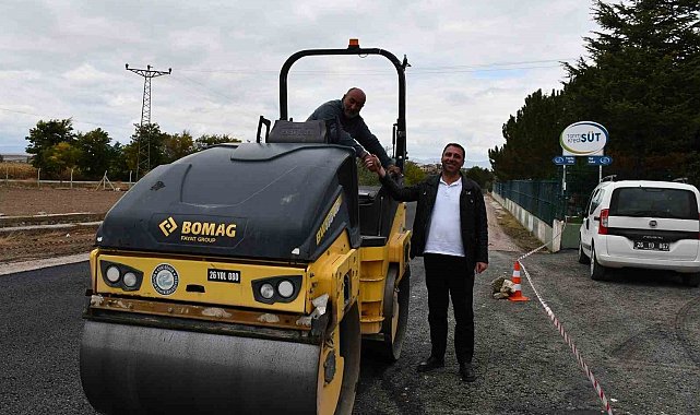 Beylikova Tarım Kredi Süt Fabrikası yolları sıcak asfaltla yenilendi