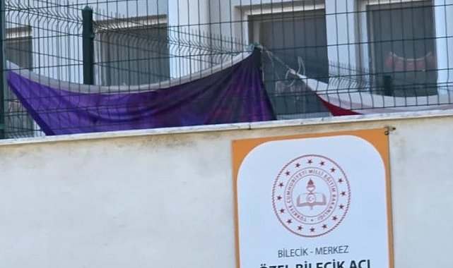 Bilecik'te özel okulda Türk bayrağının yerde sürünmesine tepki