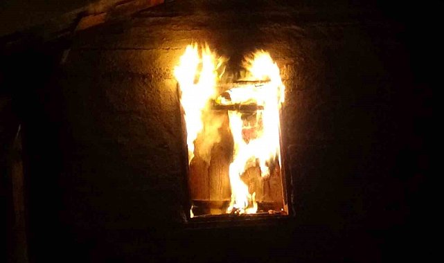 Bolu'da samanlık alev alev yandı