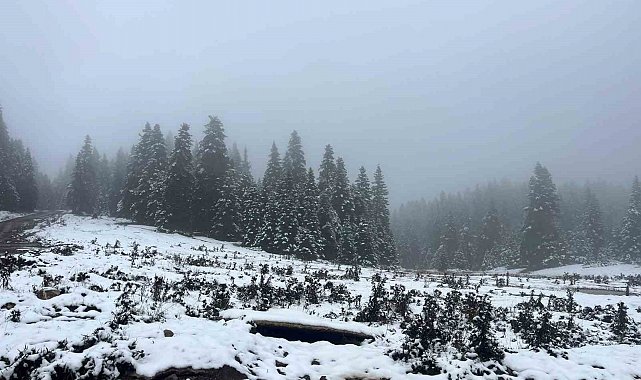 Bolu'nun yüksekleri beyaz örtüyle kaplandı