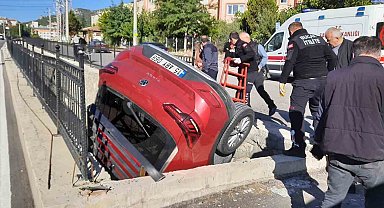 Burdur'da otomobil kanala düştü: 1 yaralı