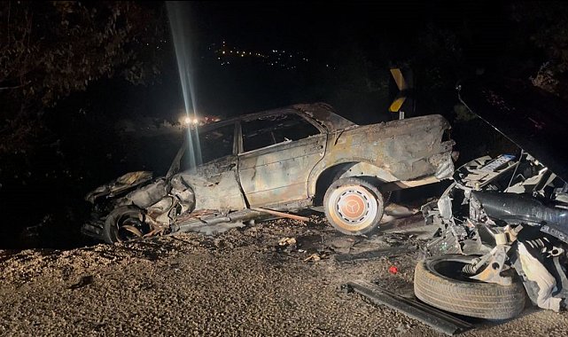 Bursa'da korkunç kaza: Araç alev aldı, yangın ormana sıçradı