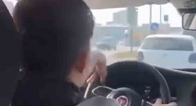 Bursa'da trafikte tehlikeli 'makas': Direksiyon tutuşu pes dedirtti