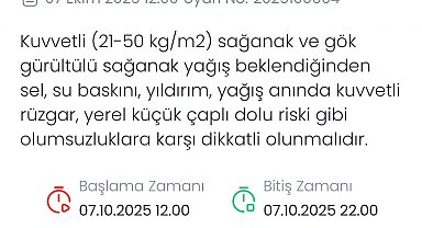 Denizli sağanak yağışa karşı uyarıldı