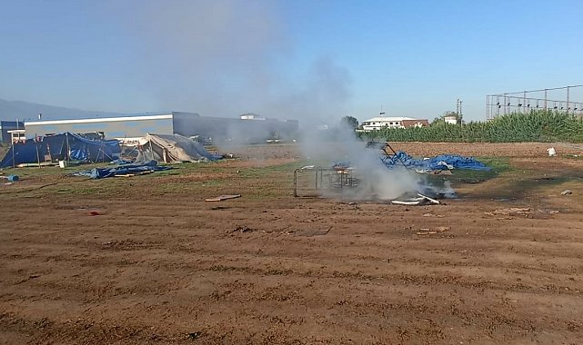 Düzce'de kanepe yakan kişiye para cezası