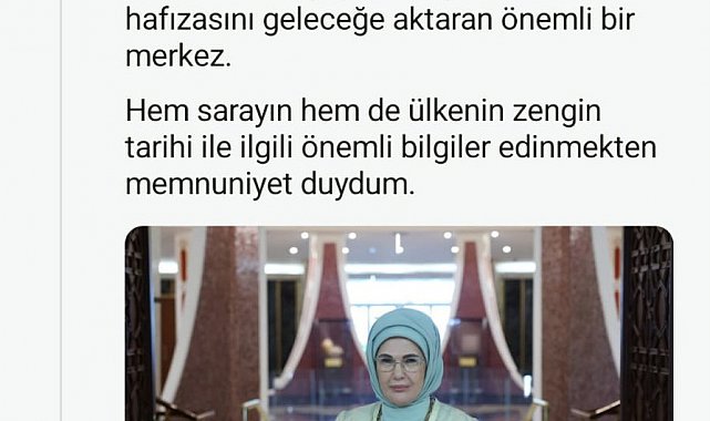 Emine Erdoğan'dan Kuveyt'te ziyaret ettiği Al-Salam Sarayı Müzesi'ne ilişkin paylaşım