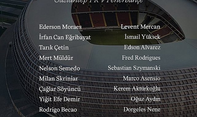 Fenerbahçe'nin Gaziantep FK maçı kamp kadrosu belli oldu