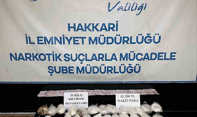 Hakkari'de 31 kilo uyuşturucu ele geçirildi