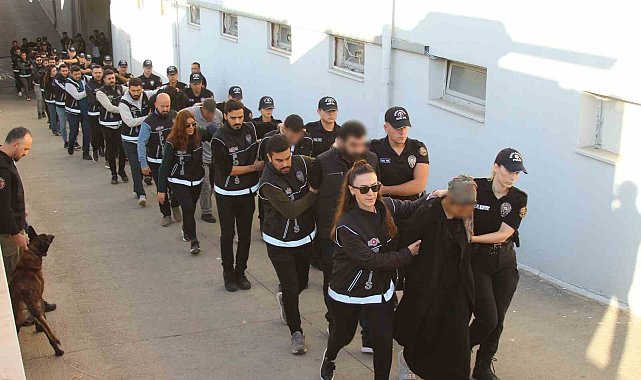 Helikopterlerin gözetiminde "Bayğaralar"çetesi adliyeye sevk edildi