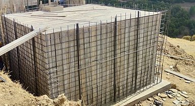 İçmeler köyünde içme suyu deposu yapım çalışmaları sürüyor
