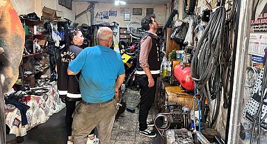 İskenderun'da motosiklet tamircileri denetlendi