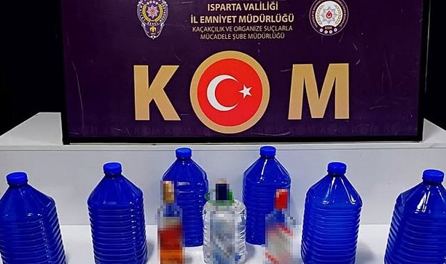 Isparta'da 33,5 litre kaçak alkol ve elektronik cihaz yakalandı