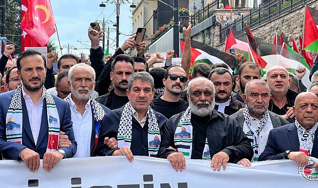 İstanbul'da Filistin'e destek yürüyüşü düzenlendi