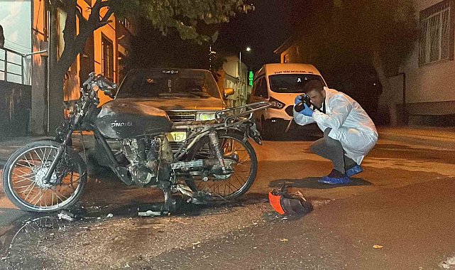Karaman'da bir kişi iddia üzerine motosikletini yaktı