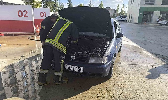 Karapınar'da otomobil yangını paniğe neden oldu