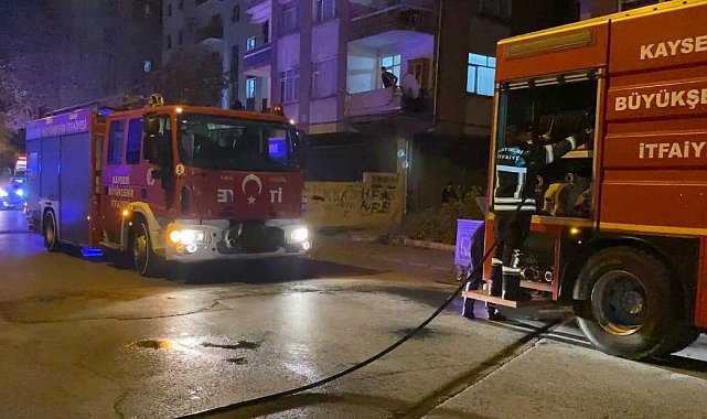 Kayseri'de bodrum katında yangın: 4 çocuk dumandan etkilendi