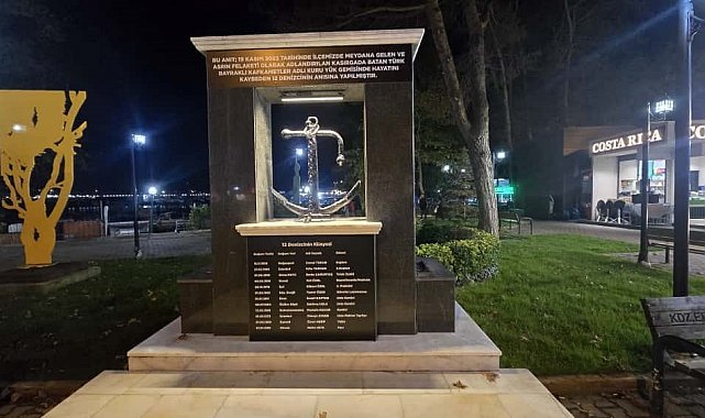 Kdz. Ereğli'de hayatını kaybeden 12 denizci anısına anıt yapıldı