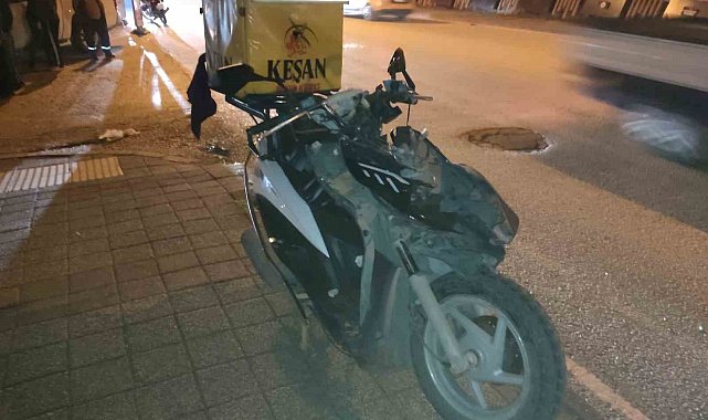 Keşan'da otomobille çarpışan motosikletin sürücüsü yaralandı