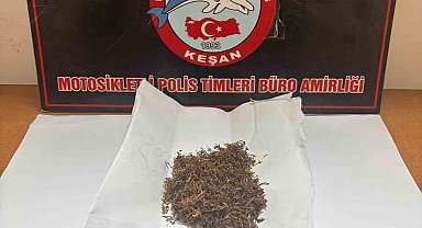 Keşan'da polisin durdurduğu 2 şüpheliden uyuşturucu ele geçirildi