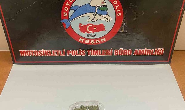 Keşan'da uyuşturucuyla yakalanan şahıs gözaltına alındı