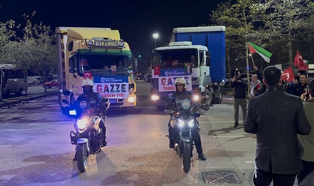 Kocaeli'den yardım tırları Gazze'ye doğru yola çıktı