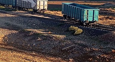 Kurtalan'da tren vagonu raydan çıktı